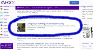 Yahoo! homepage, 09/16/13